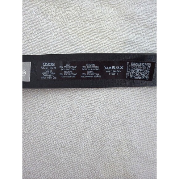 ASOS Black Double O-Ring Belt Rose Gold Hardware Size M - Picture 4 of 9